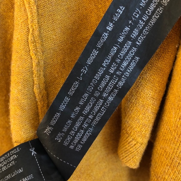 Zara Mustard knit drape cardigan Sz. S - Picture 3 of 6